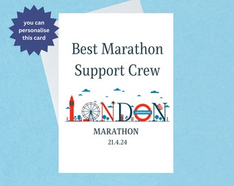 Best London Marathon Support Crew Card - London Marathon Appreciation Card - Personalise Thank You For Support London Marathon 21.4.24 - 733