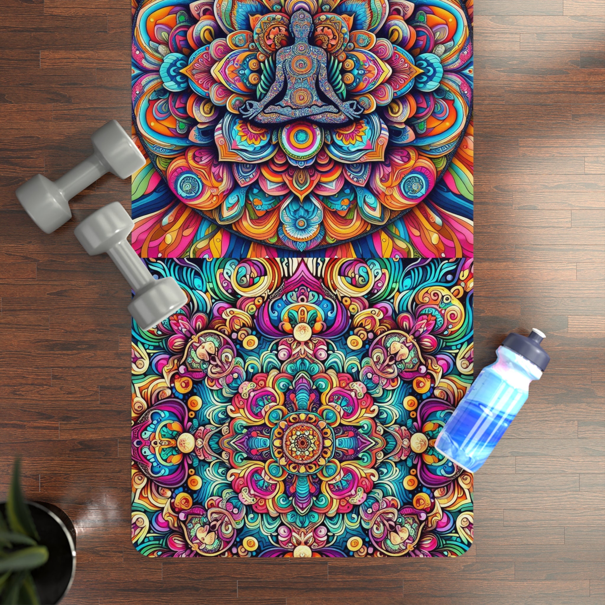 Yoga Meditation Psychedelic Trippy Anti Slip Rubber Yoga Mat Etsy