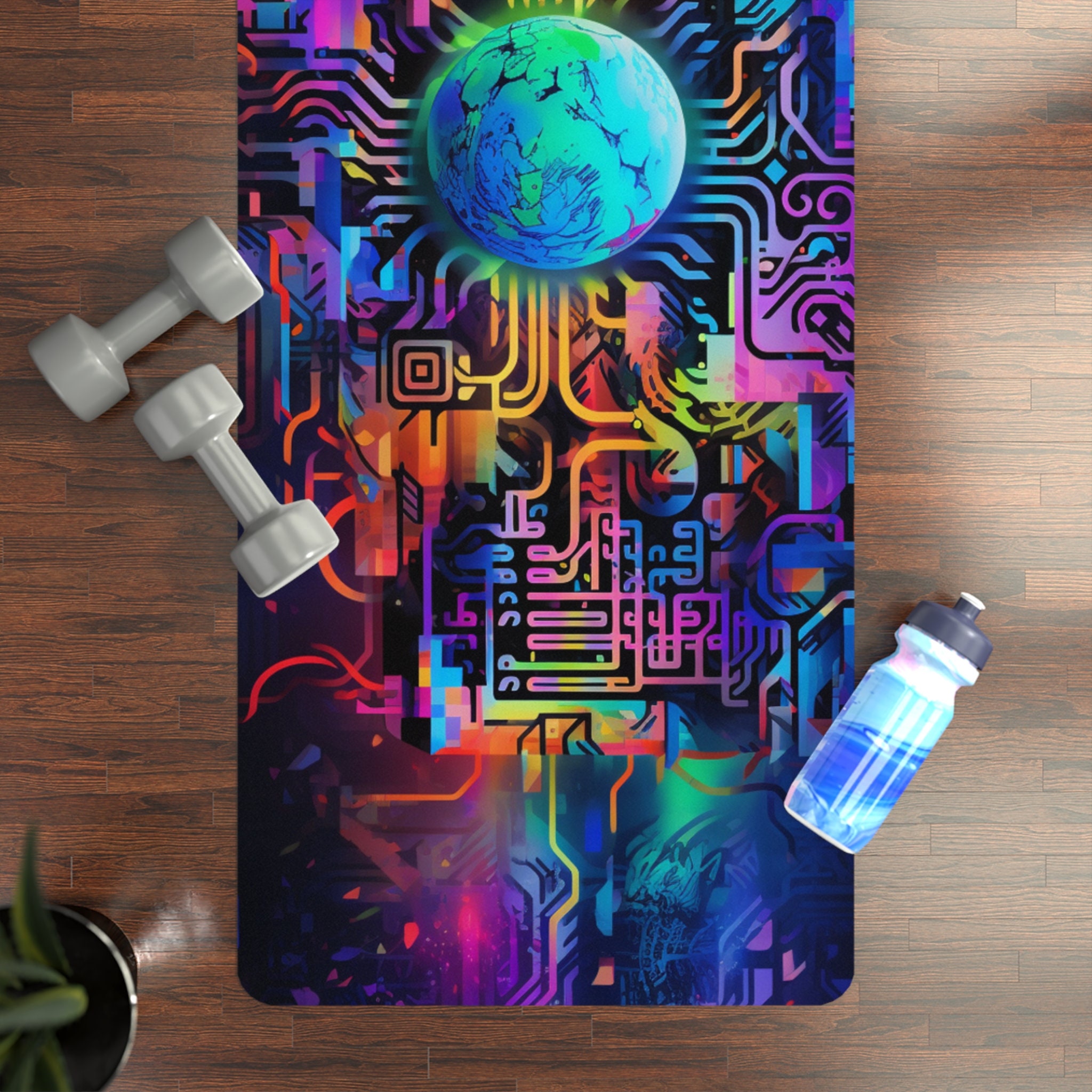 Trippy Futuristic QR CODE Yoga Mat - Etsy