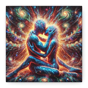 Electric Love Parece una pintura de Alex Grey y un dibujo de Tool. Lienzo mate, estirado, 1,25"