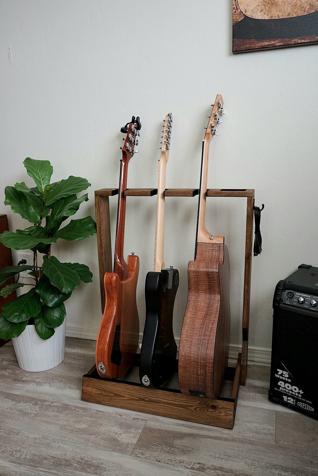 Double Guitar Stand  Floor Guitar Rack Bundle