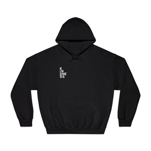 Kindness Lettering Layout Hoodie - Snuggle, Holiday Season. Cozy Sweatshirt, Winter Apparel, Christmas Gift, Festive Outerwear, Snow