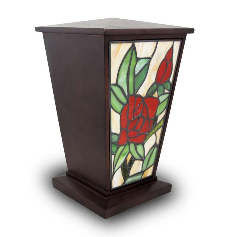 Red Rose Stained Glass Cremation Urn - Etsy