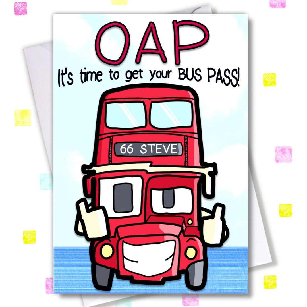 OAP Bus Pass Birthday Card Etsy UK
