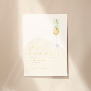 Bridal Brunch Cocktail Beige Invite Template - Editable Bridal Shower Invite - Instant Download Bridal Shower Invite