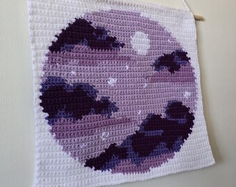 Blissful Clouds | Crochet Tapestry Pattern | Tapestry Crochet Pattern | Wall Hanging Crochet Pattern | Easy Tapestry |