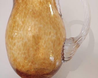 ヴィンテージ ミッドセンチュリー クラックルガラス ピッチャーセット