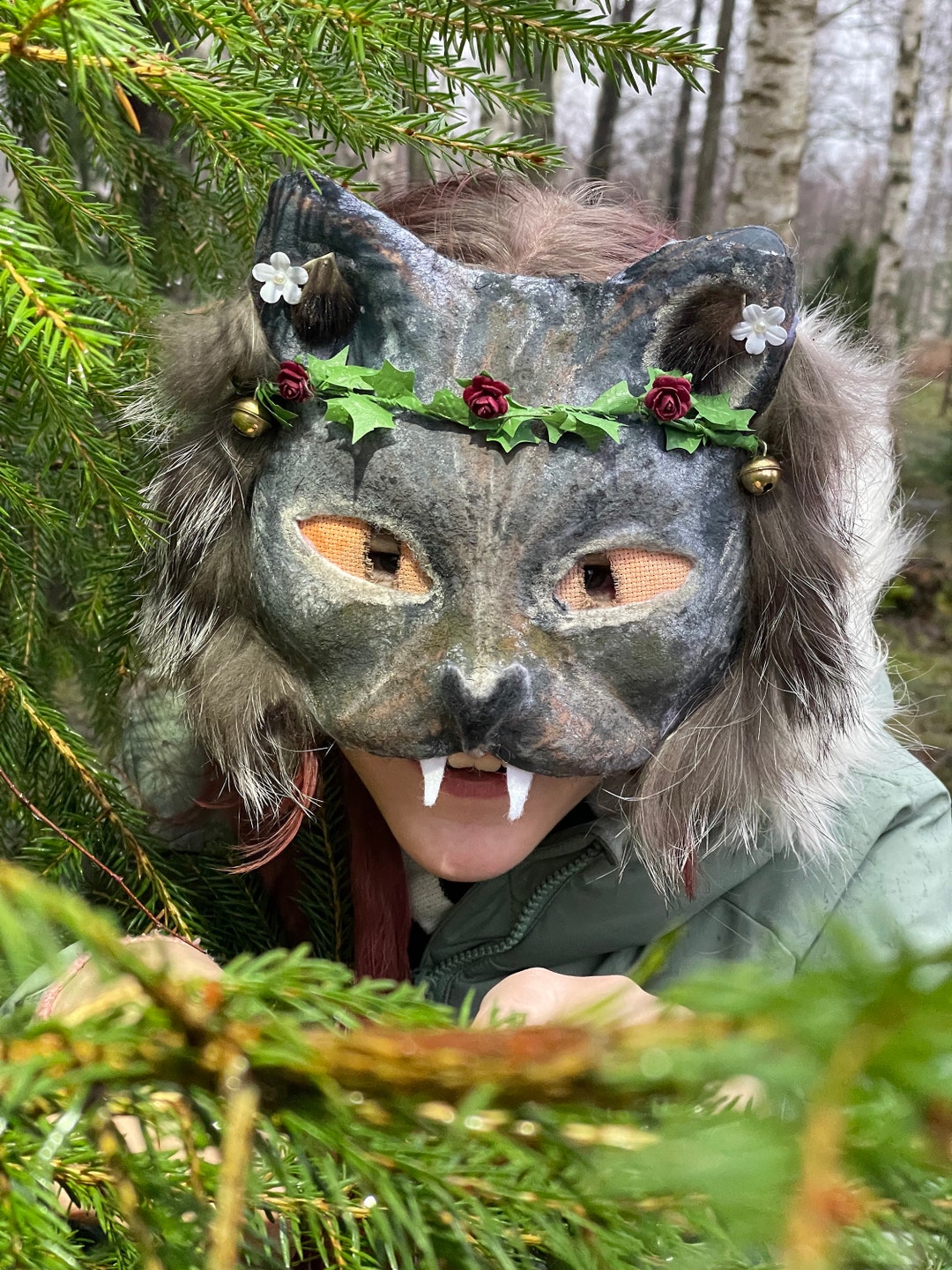 Wolf / Coyote Therian Handmade Paper Mache Mask for Etsy UK