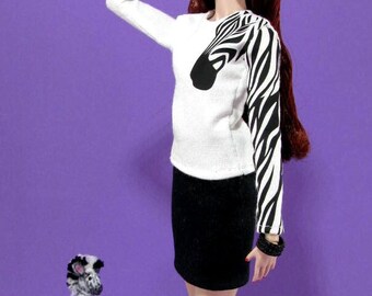 Won't Change Her Stripes - Fashion for 12" Dolls Such as Fashion Royalty, Mizi, NuFace, Poppy Parker, Made-to-Move Barebie and More