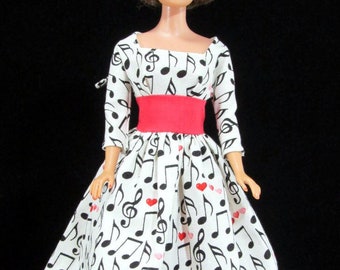 Valentine's Dance - Dress for 12" Dolls including vintage Barbie, Fashion Royalty, Victoir Roux, Silkstone Barbie and similar sized dolls