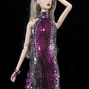 Pure De-Luxe Sequinned Outfit for 12 Dolls Such as Fashion Royalty, Silkstone Barbie, Nu.Face, Poppy Parker and More image 1