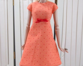 Pretty as a Peach - Dress for 12" Dolls such as vintage and Silkstone Barbie, Fashion Royalty and Victoire Roux