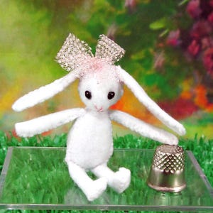 Flirty Bertie Bunny Rabbit - Miniature White Plush Rabbit