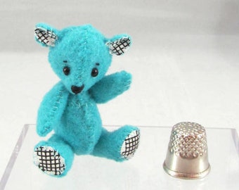 Cross-stitch My Heart Teddy Bear - Miniature Jointed Stuffed Animal