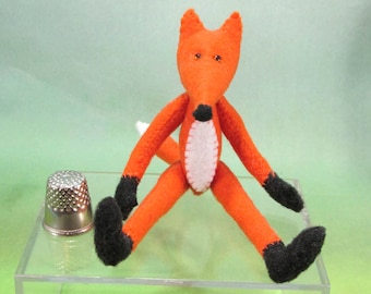 Sly Red Fox - Miniature Jointed Stuffed Animal