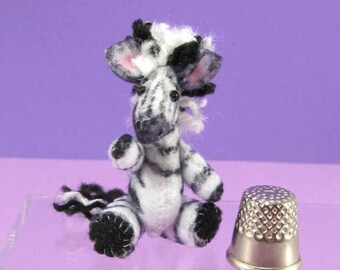 Zebra Can't Change His Stripes - Miniature Jointed Stuffed Animal