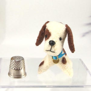 Tiny Poi Dog – Miniature Plush Pup – Handmade 1:6 Scale Dollhouse Pet