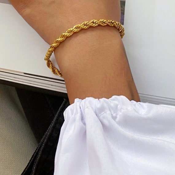 SUNIBI Classic Snake Chain Bracelets for Women Trend Gold Plated Stainless  Steel Cuban Chain Bracelet Trendy