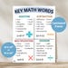 Key Math Words Anchor Chart, Math Words for Word Problems, Math ...