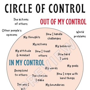 Circle of Control Poster, What I Can and Cannot Control, Social ...