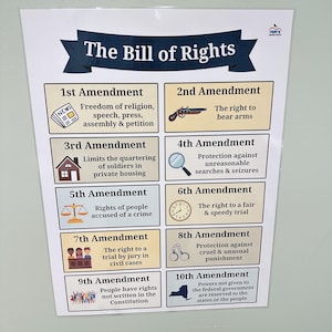 Bill of Rights Classroom Poster | High School Civics Anchor Chart - Etsy