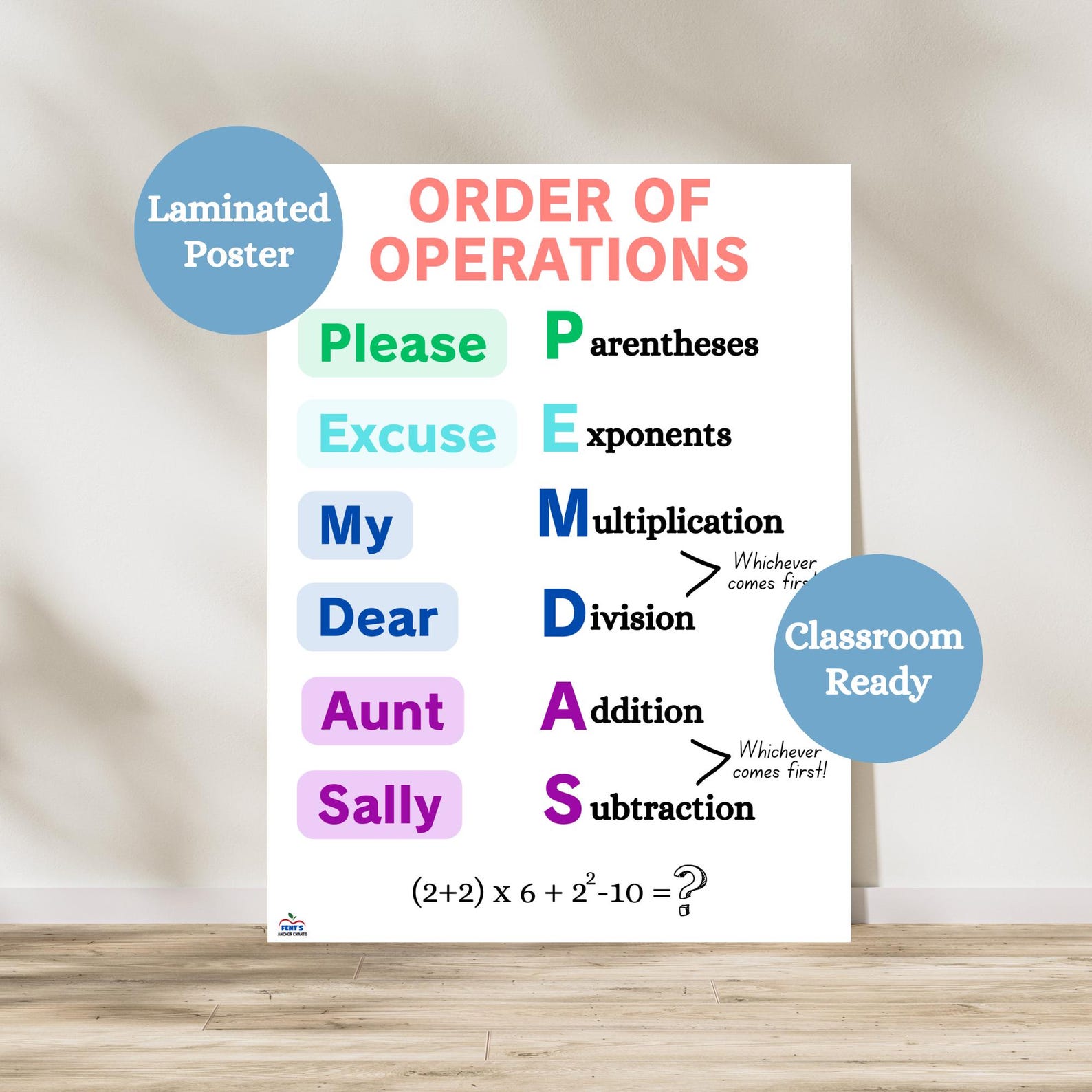PEMDAS Math Poster | Order of Operations Anchor Chart | Math Classroom ...