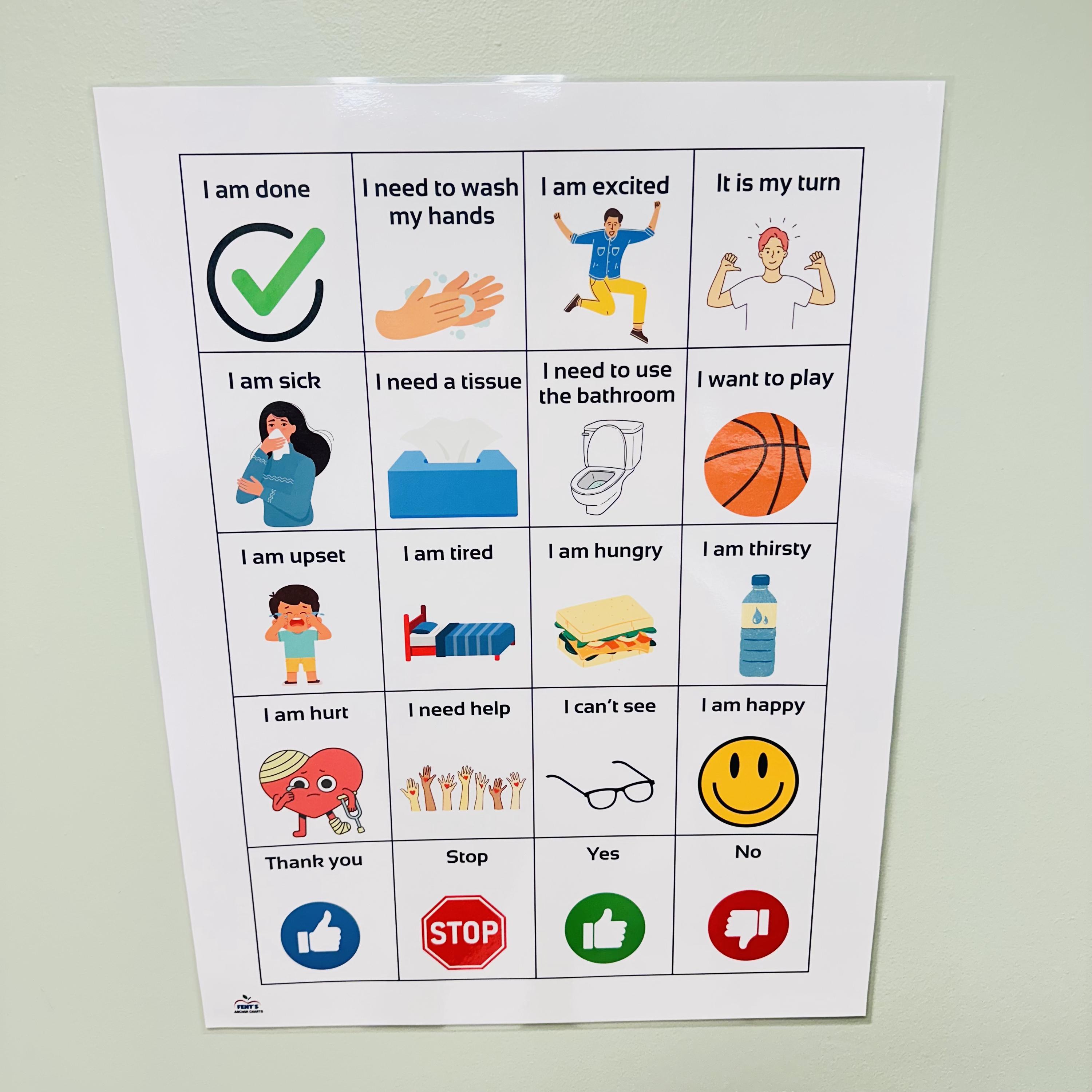 Basic Communication Board for Kids, Language Board, Non Verbal ...