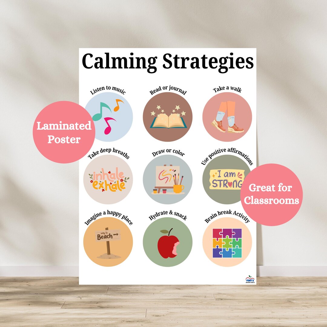 Calming Strategies for Children Poster | Laminated Self Regulation ...