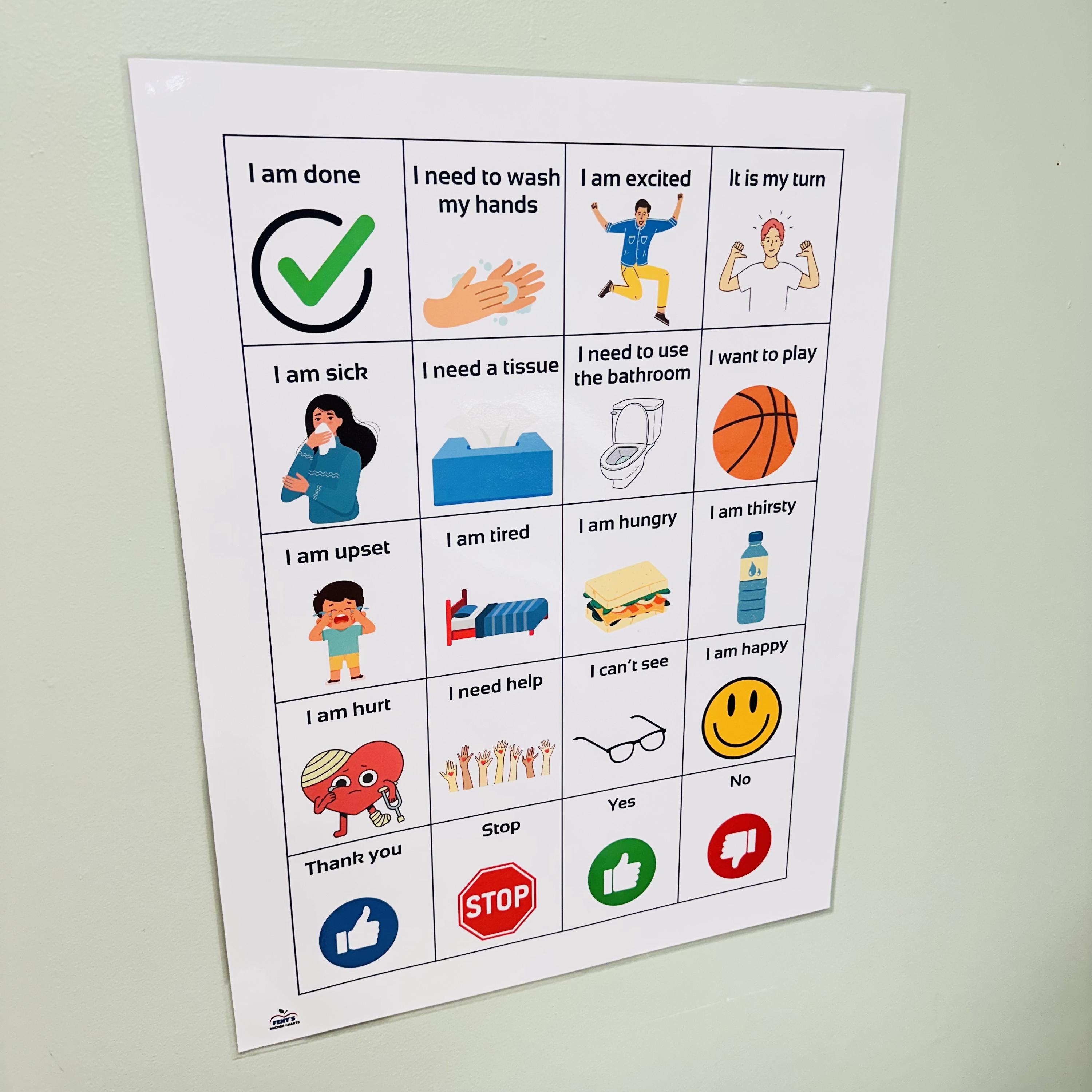 Basic Communication Board for Kids, Language Board, Non Verbal ...