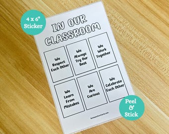 Kindergarten Classroom Expectations Anchor Chart, In Our Classroom Poster, Thermal Printer Anchor Chart Stickers, Behavior Expectations