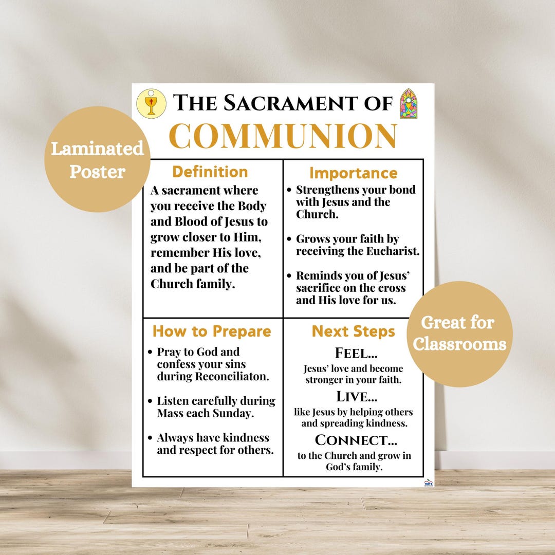 Holy Communion Laminated Poster | Catholic Sacrament Anchor Chart - Etsy
