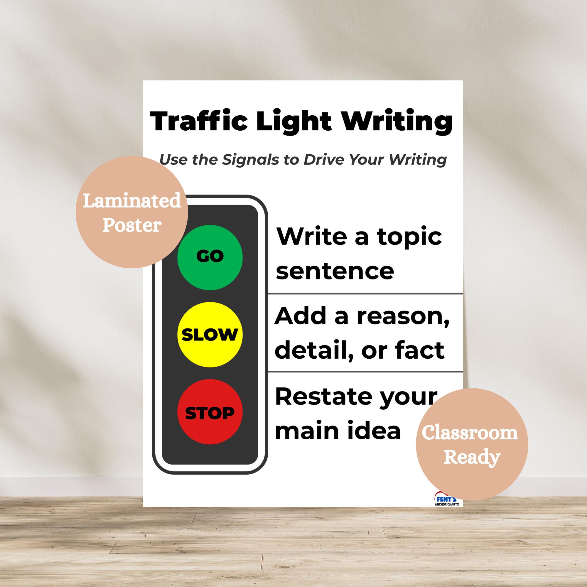 Traffic Light Writing Anchor Chart | Paragraph Writing Poster - Etsy