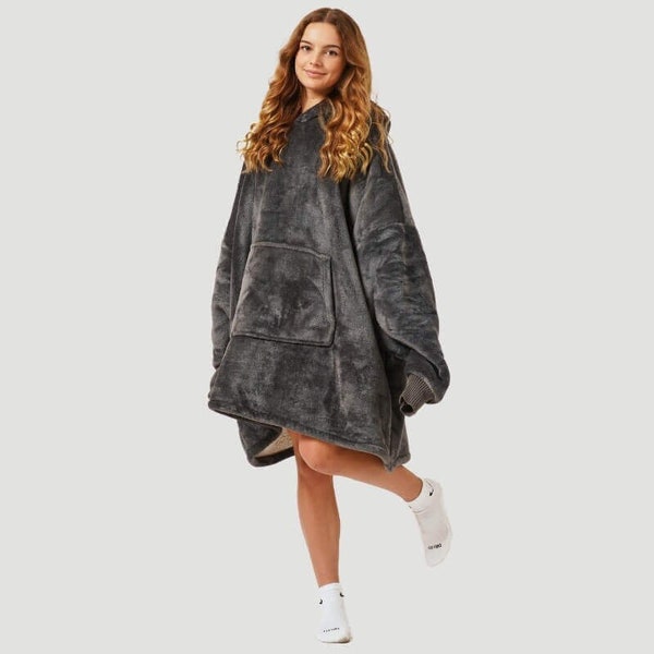 Oversize Hoodie Blanket - Oversized Winter Langarm Hoodie Decke