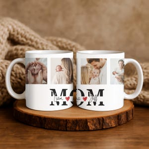 Custom Mom Photo Mug • Personalized Mother’s Day Gift with 4 Photos • Unique Gift from Daughter or Son