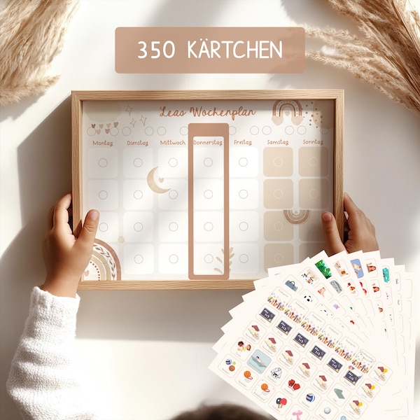 Wochenplan für Kinder Wochenplan Kinder Wochenplaner Montessori personalisiert "BOHO Elements"