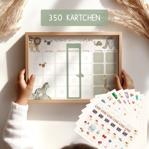 Wochenplan für Kinder Wochenplan Kinder Wochenplaner Montessori personalisiert "Löwe"