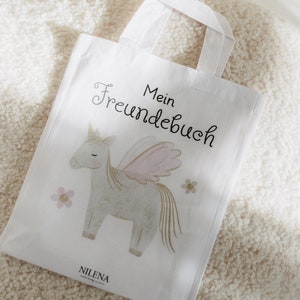 Kinder Freundebuch Kindergarten Freundebuch Kindergartenfreundebuch Krippe Freundebuch inklusive Stoffbeutel Einhorn Bild 10