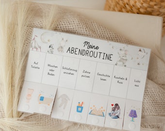 Kinder Abend-Routineplan Abendroutine "Zirkustiere" personalisiert