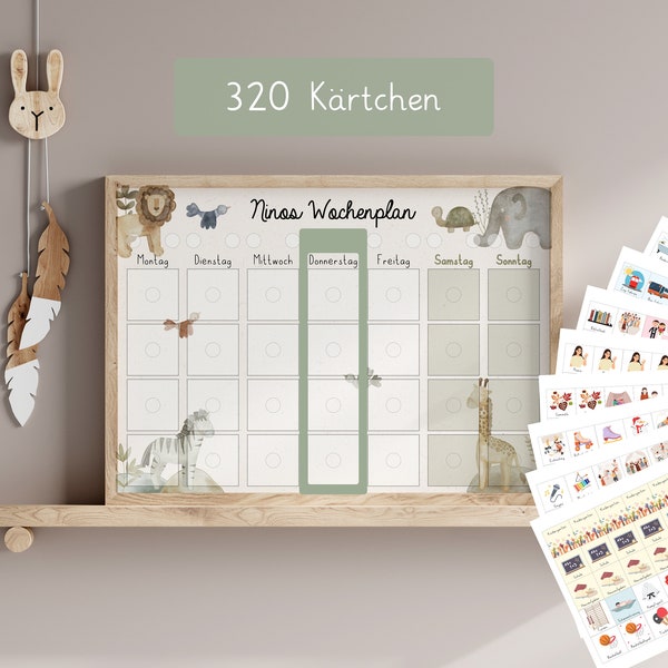 Wochenplan für Kinder Wochenplan Kinder Wochenplaner Montessori personalisiert "Löwe"