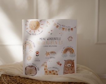 Kindergarten folder, crib folder, kindergarten folder, children's folder, crib folder FREELY PERSONALIZABLE "Affirmation Animals"
