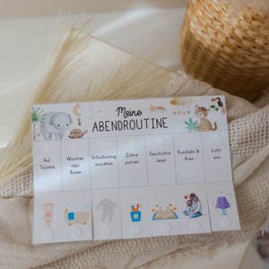 Children's evening routine plan evening routine "Safari" personalized