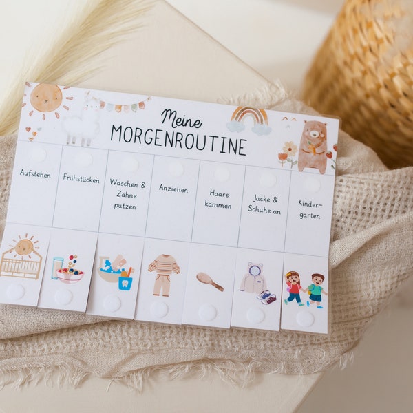 Children's morning routine plan morning routine "Animals" personalized