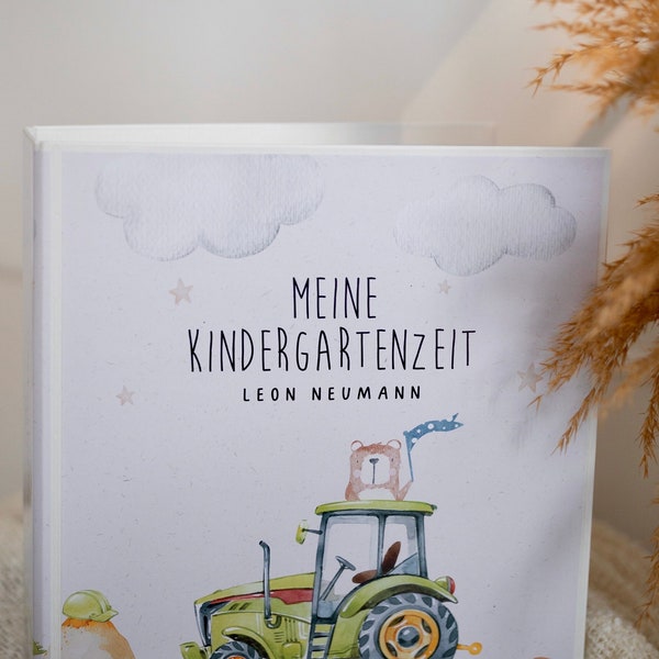 Kindergarten folder, crib folder, kindergarten folder, children's folder, crib folder, FREELY CUSTOMIZABLE "Tractor"