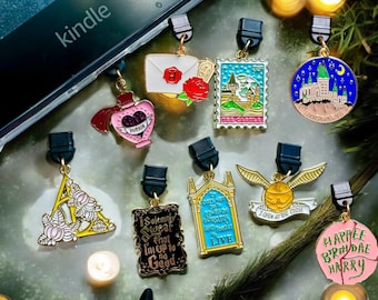 HP Inspired Kindle Charm, Phone Charm, USB C Charm, Kindle Accessory, Dust Cover Plug Charm, Bookish Gifts, Charging Port Protector