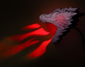 The Dragon Lighted Wall Lamp- Night Light - Game Room Wall Light Decor