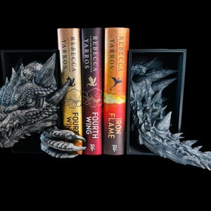 Dragon Bookends Book Nook • 3D Printed • Book Lover Gifts Dragon Bookself Decor• Fourth Wing Inspired • Bookshelf Charms • Fantasy Decor