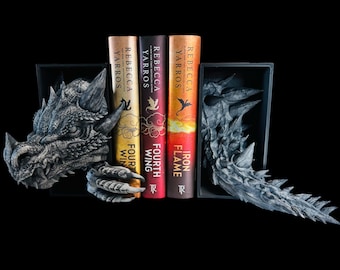 Dragon Bookends Book Nook • 3D Printed • Book Lover Gifts Dragon Bookself Decor• Fourth Wing Inspired • Bookshelf Charms • Fantasy Decor