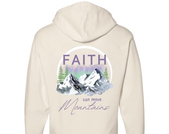 Sweat-shirt Faith à capuche, Sweat-shirt Faith, Sweat-shirt religieux, Sweat-shirt à capuche verset de la Bible, La foi peut déplacer des montagnes, T-shirt Encourager la foi