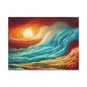 Descarga digital abstract waves art by beholdersai, único, imprimible, arte mural, póster, océano colorido, arte marino