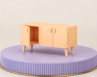 STL Files - 3D Print Files - Miniature Furniture - Dollhouse 1:12 Scale - Nordic Cabinet